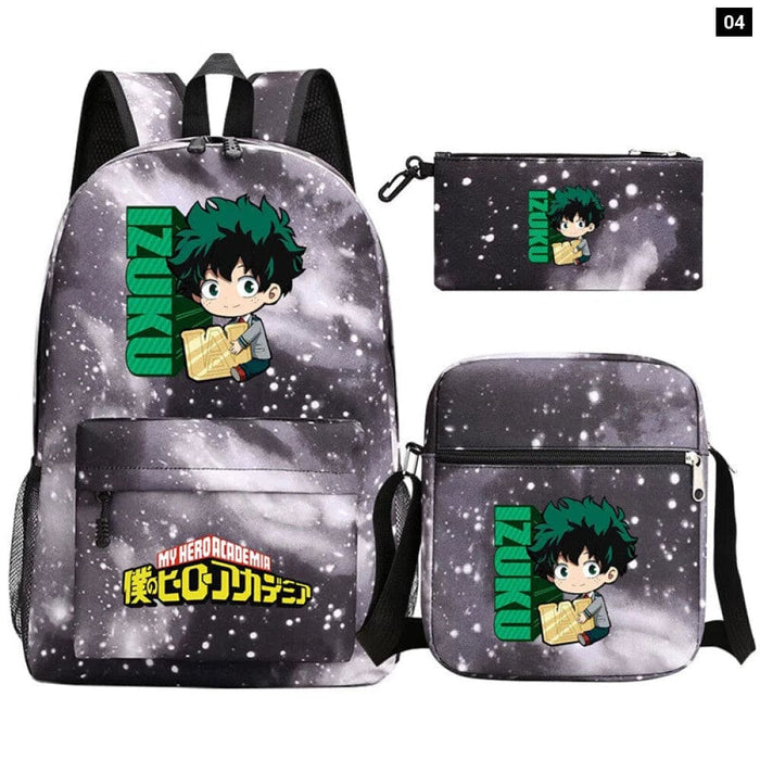 3pc Deku Backpack Set for Boys Girls my Hero Academia