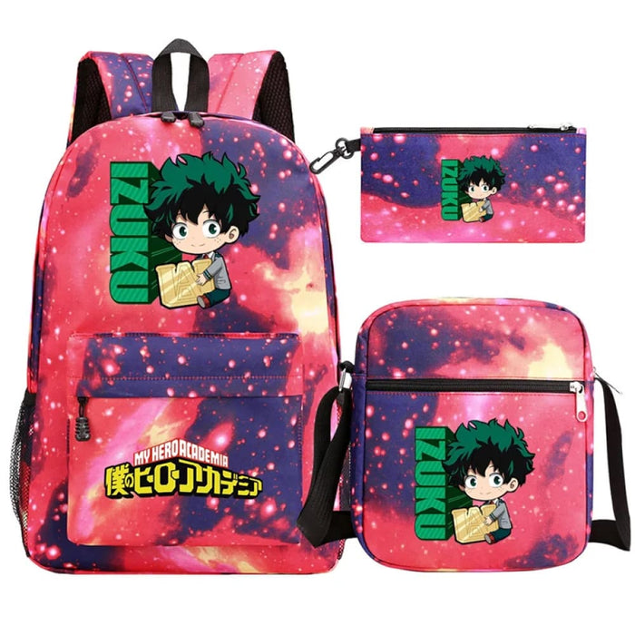 3pc Deku Backpack Set for Boys Girls my Hero Academia