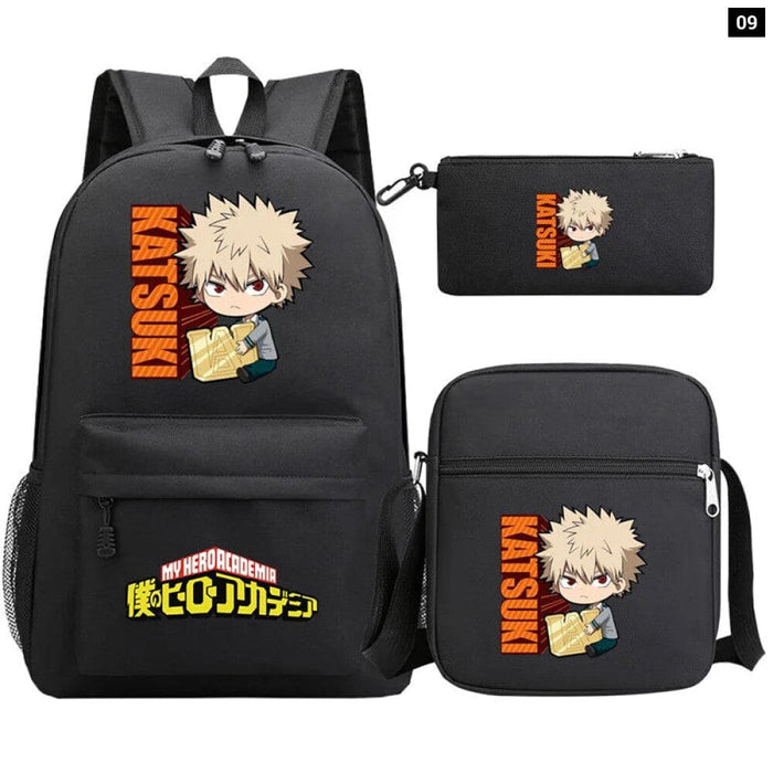 3pc Deku Backpack Set for Boys Girls my Hero Academia