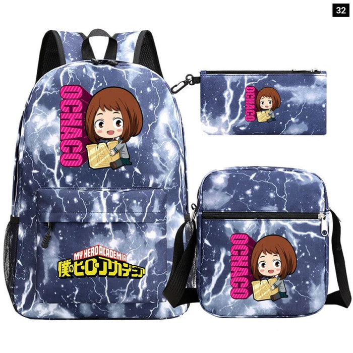 3pc Deku Backpack Set for Boys Girls my Hero Academia