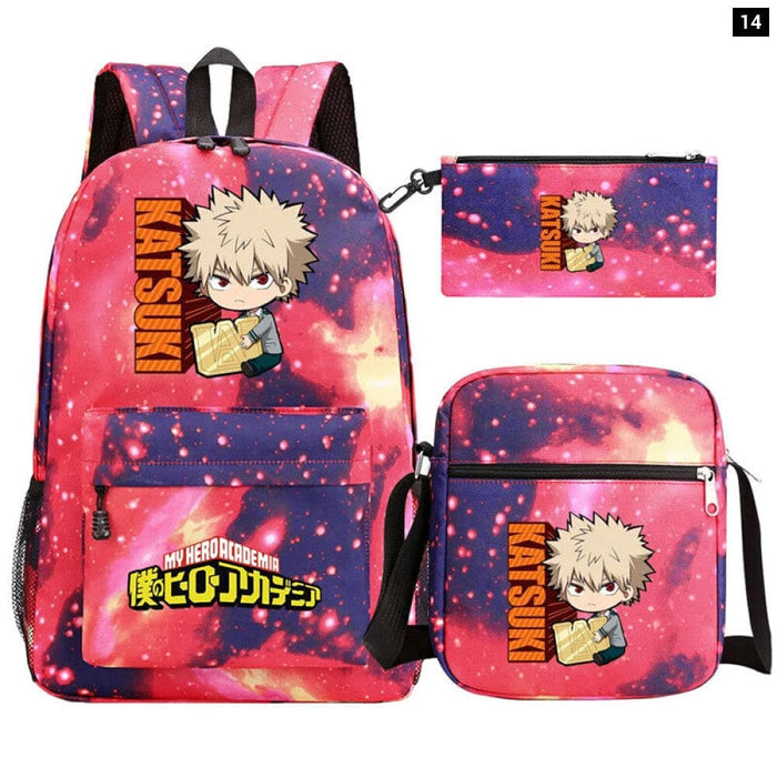 3pc Deku Backpack Set for Boys Girls my Hero Academia