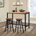 3pc Industrial Pub Table Bar Stools Wood Chair Set Home