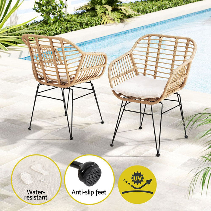 3pc Outdoor Furniture Bistro Set Lounge Setting Table