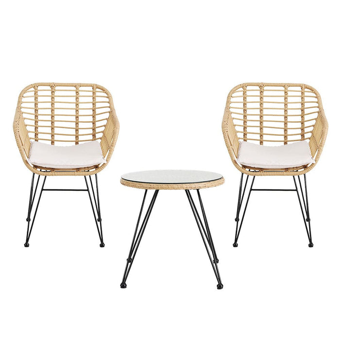 3pc Outdoor Furniture Bistro Set Lounge Setting Table