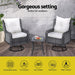 3pc Outdoor Furniture Bistro Set Lounge Wicker Swivel
