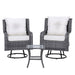 3pc Outdoor Furniture Bistro Set Lounge Wicker Swivel