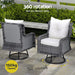 3pc Outdoor Furniture Bistro Set Lounge Wicker Swivel
