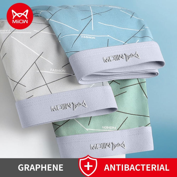 3pcs Antibacterial Men Boxer Underwear Ice Silk Soft