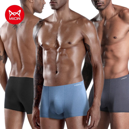 3pcs Men Boxers Shorts Underwear Seamless Modal Trunks Man