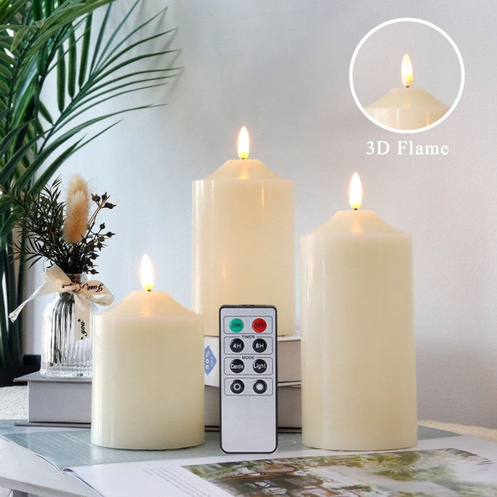 3pcs Electronic Battery Powered Flameless Flickering Led