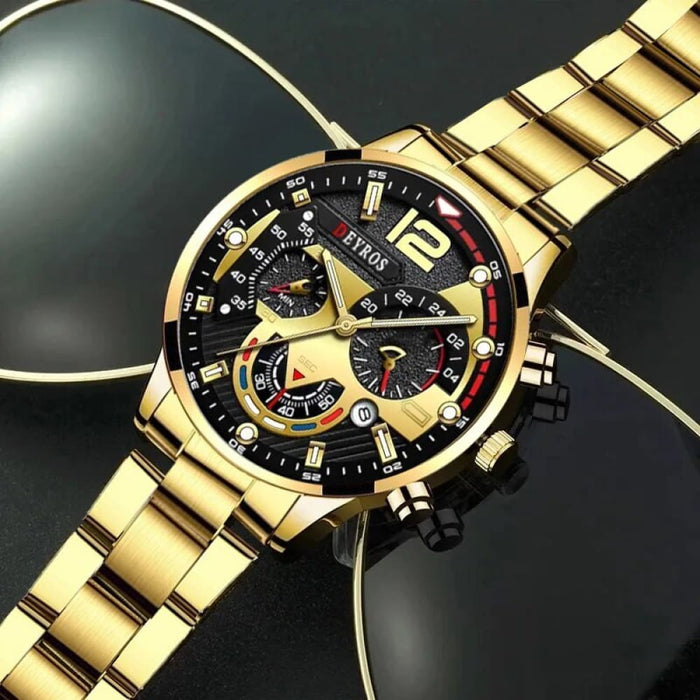 3pcs Set Fashion Mens Business Watches Male Casual