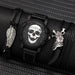 3pcs Set Fashion Mens Skull Watches Classic Men Business
