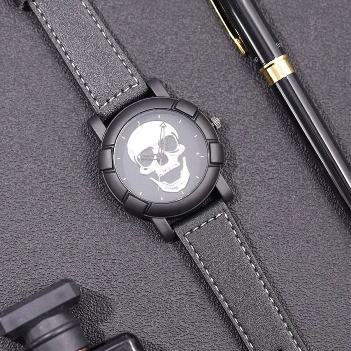 3pcs Set Fashion Mens Skull Watches Classic Men Business