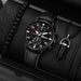 3pcs Set Fashion Mens Watches Men Necklace Bracelet Leather