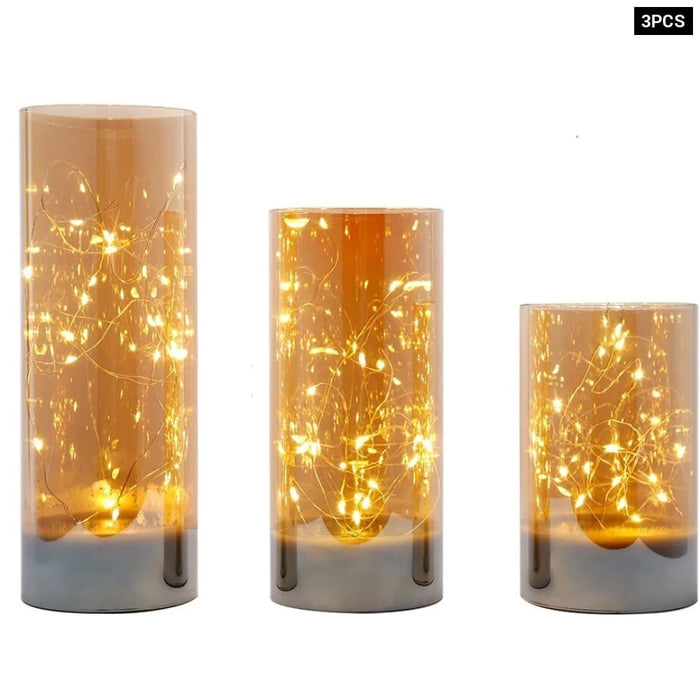 3pcs Flameless Battery Powered Led Candles with 8 Key