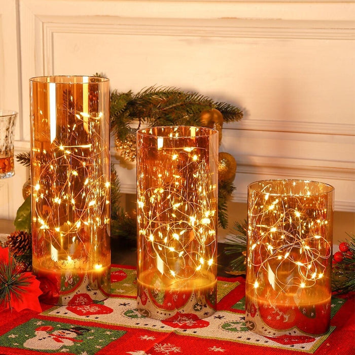 3pcs Flameless Battery Powered Led Candles with 8 Key
