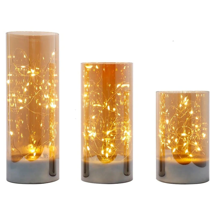 3pcs Flameless Battery Powered Led Candles with 8 Key
