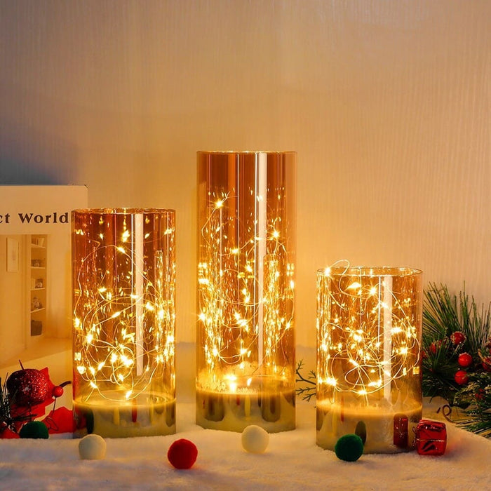 3pcs Flameless Battery Powered Led Candles with 8 Key