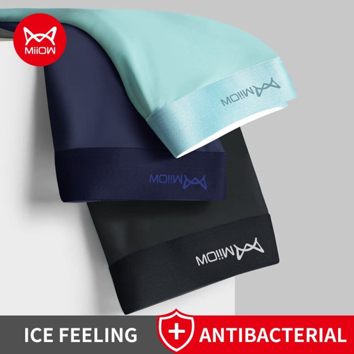3pcs Ice Silk Men Boxer Shorts Underwear Antibacterial
