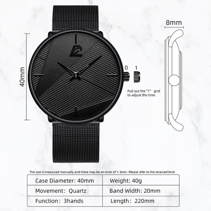 3pcs Set Minimalism Fashion Mens Watches Simple Men