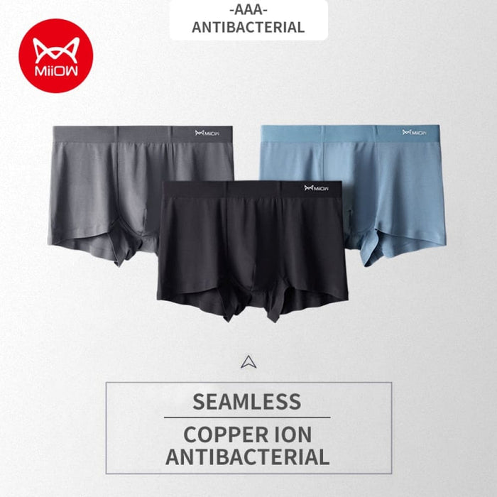 3pcs Modal Men Underwear Boxer Shorts Seamless No Trace