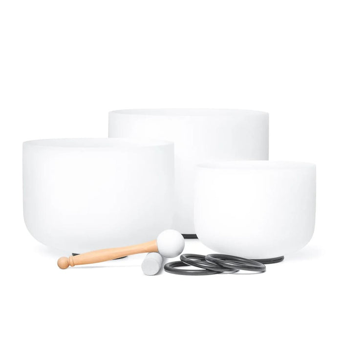 Set of 3pcs 8’a 10’f 12’c Note Quartz Crystal Singing Bowl