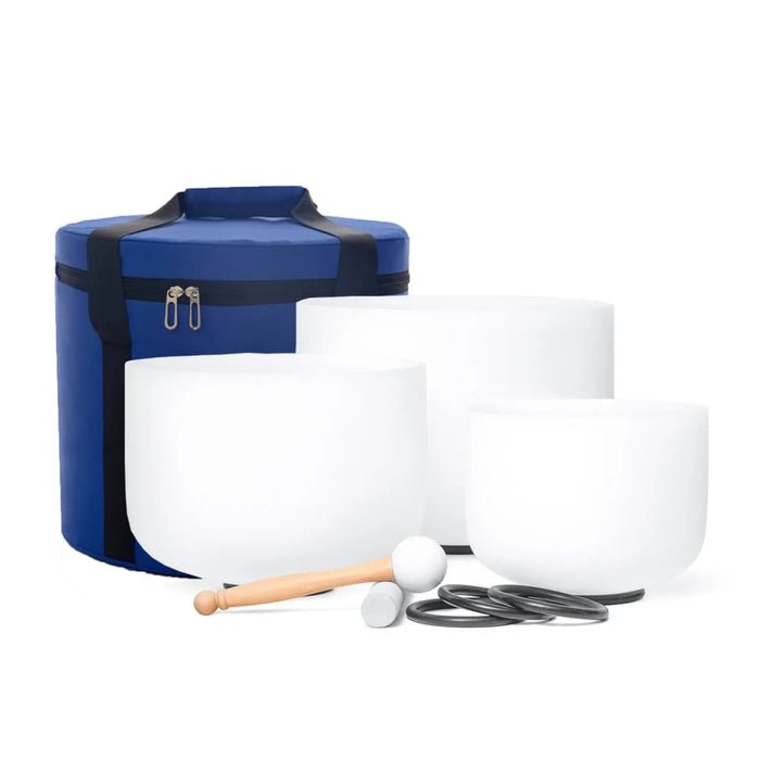 Set of 3pcs 8’a 10’f 12’c Note Quartz Crystal Singing Bowl