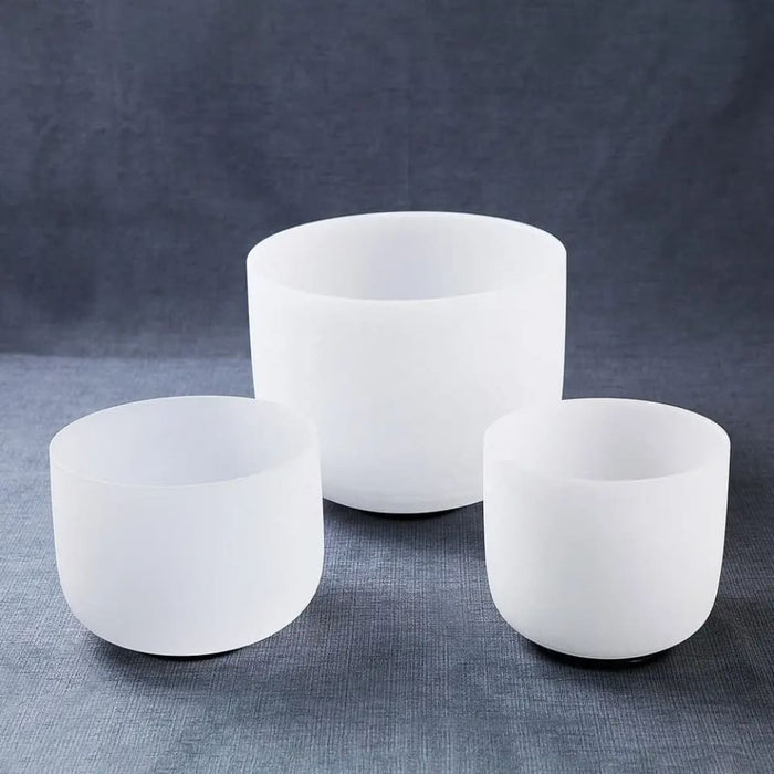Set of 3pcs 8’a 10’f 12’c Note Quartz Crystal Singing Bowl