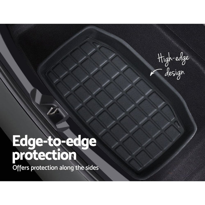 3pcs Car Rear Front Cargo Trunk Toolbox Luggage Rubber Mats