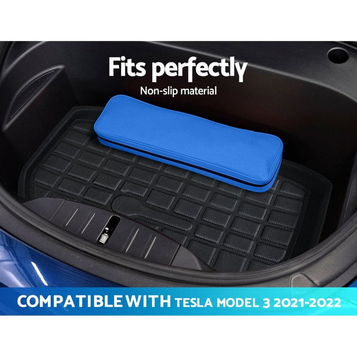 3pcs Car Rear Front Cargo Trunk Toolbox Luggage Rubber Mats