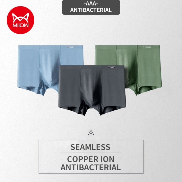 3pcs Seamless Modal Men Underpants Boxers Shorts Hip Raise