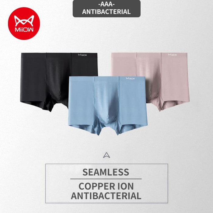 3pcs Seamless Modal Men Underpants Boxers Shorts Hip Raise
