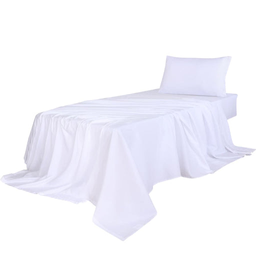 3pcs Sinigle Size 100% Bamboo Bed Sheet Set In White Colour