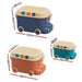 3pcs Toy Storage Box Cute Car Container Kids Toys Organiser