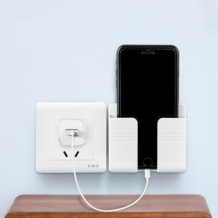 3pcs Wall Mount Phone Holder White Punch Free Mobile Phones