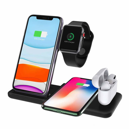 4 In 1 Dual Wireless Charging Station With Foldable Charger