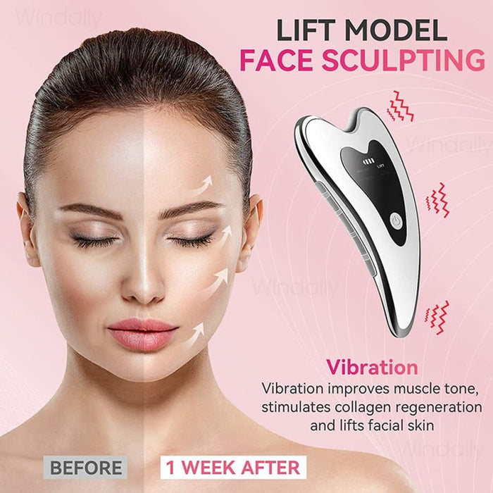 4 in 1 Electric Heated Vibration Gua Sha Face Massager