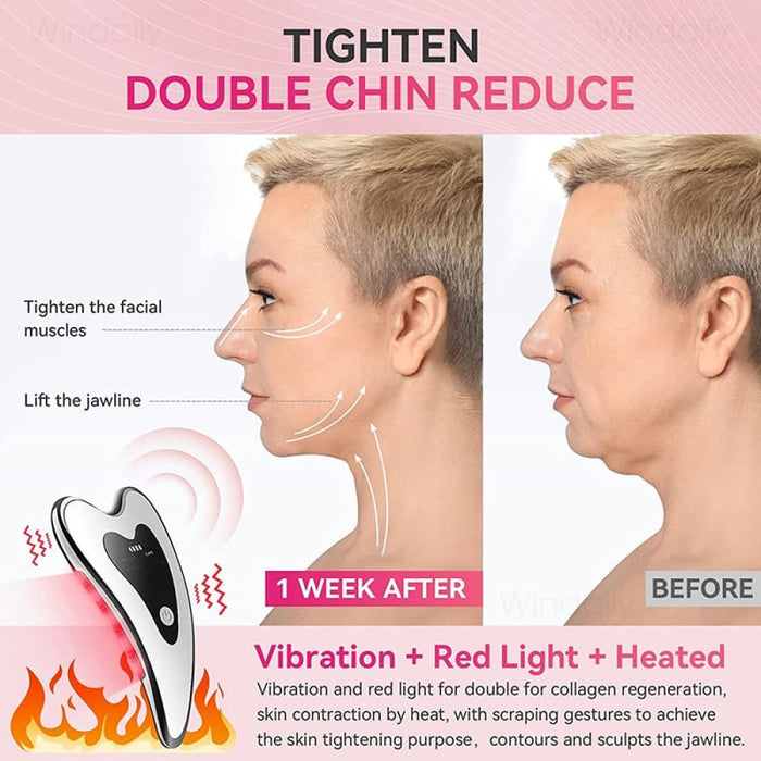 4 in 1 Electric Heated Vibration Gua Sha Face Massager