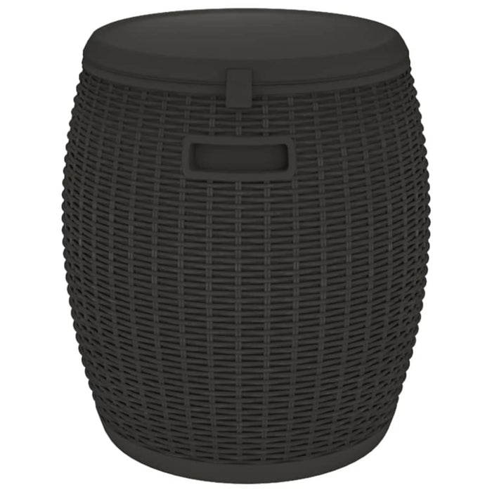 4 - in - 1 Garden Storage Box Black Polypropylene Tlaopp