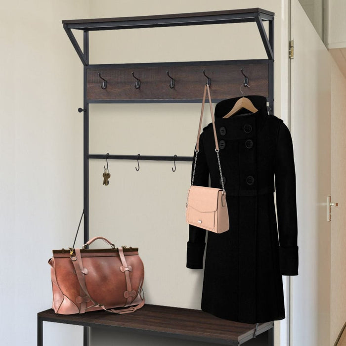 4-in-1 Hall Tree Entryway Coat Rack