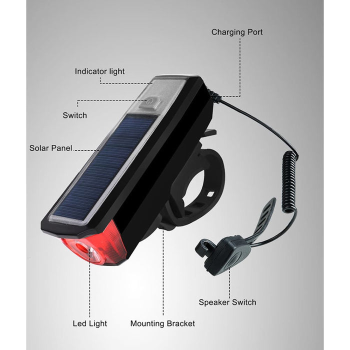 4 In 1 Usb Rechargeable Solar Power Bicycle Light