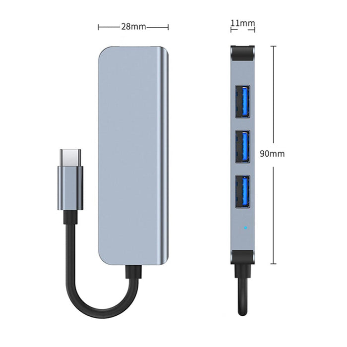 Vibe Geeks 4 in 1 Type-c Laptop Adapter to 4k Hdmi Docking