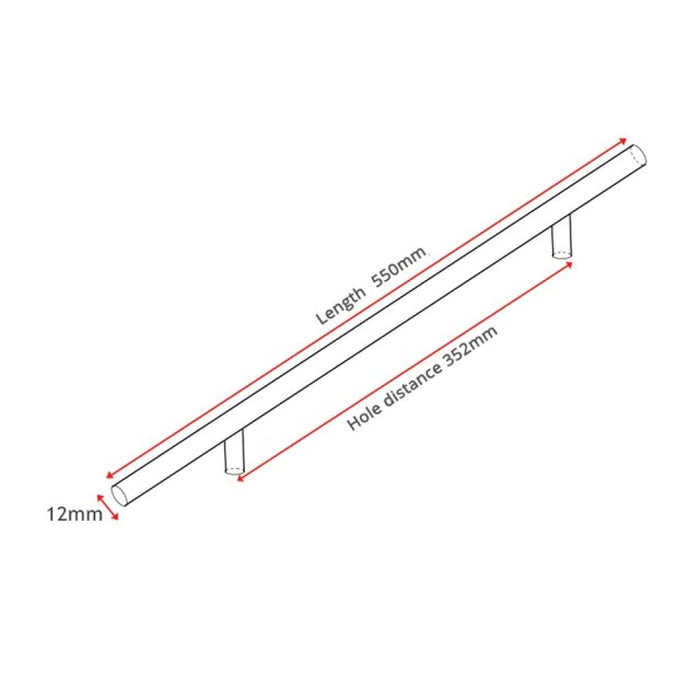 4’ To 24’’ Stainless Steel Handles Diameter 12mm