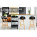 4 Set 72cm Black Wooden Bar Stool Leila Leather