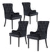 4 Set Black French Provincial Dining Chair Ring Studded