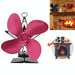 4-blade Aluminum Heat Powered Fireplace Stove Fan
