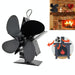4-blade Aluminum Heat Powered Fireplace Stove Fan