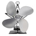 4-blade Aluminum Heat Powered Fireplace Stove Fan