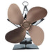 4-blade Aluminum Heat Powered Fireplace Stove Fan