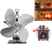 4-blade Aluminum Heat Powered Fireplace Stove Fan